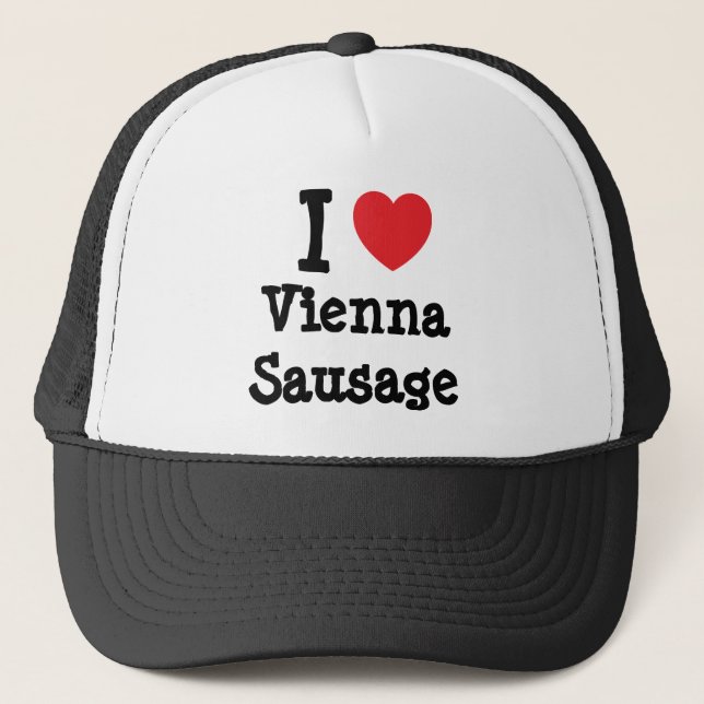 I kärlek Wien Sausage hjärta T-Shirt Truckerkeps (Framsida)