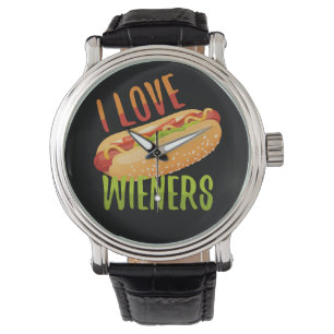 I Kärlek Wiener Grilling Hotdog Camping Funny Armbandsur