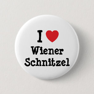 I kärlek Wiener Schnitzel hjärta T-Shirt Knapp