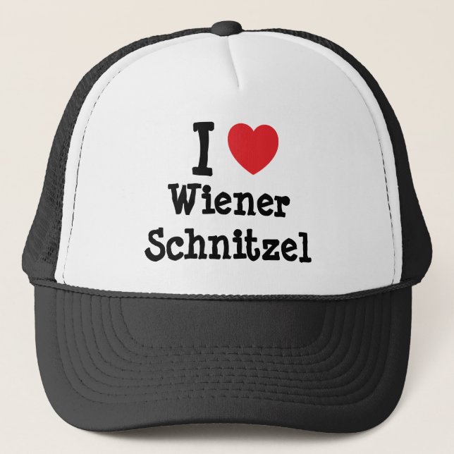 I kärlek Wiener Schnitzel hjärta T-Shirt Truckerkeps (Framsida)
