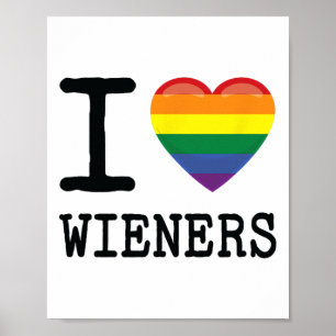 I Kärlek Wieners A Rainbow Pride Lgbtq Gay Biual H Poster