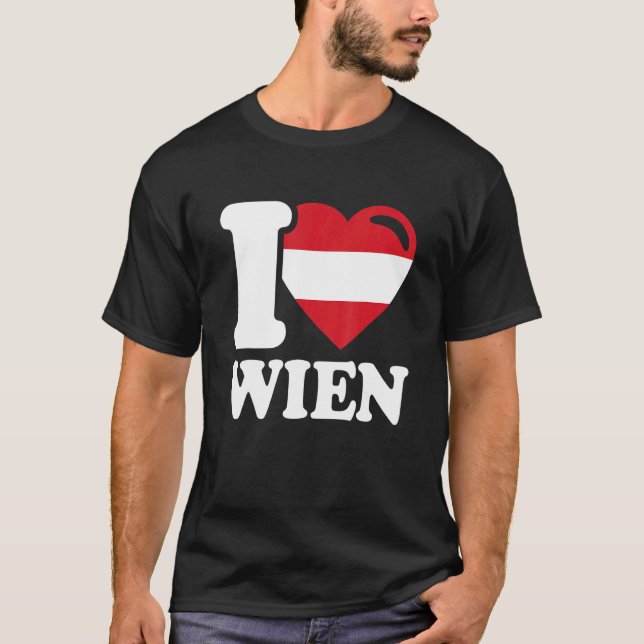 I Kärlek Wienhuvudstad Österrike i Kärlek Wien 1 T Shirt (Framsida)