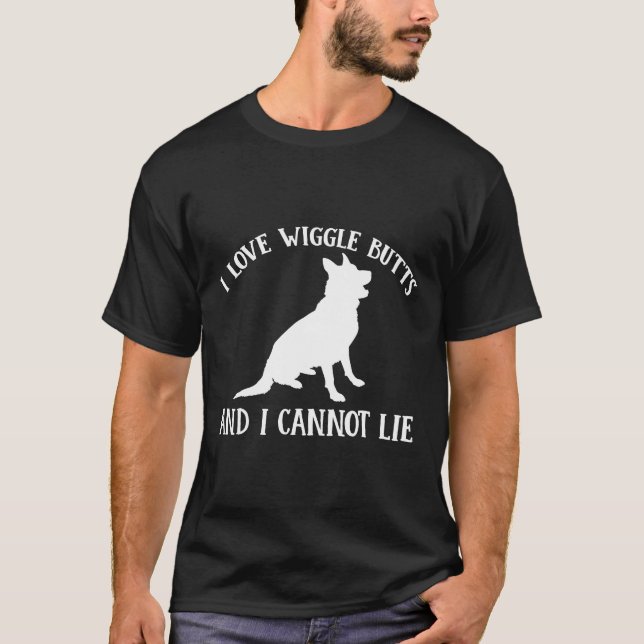 I Kärlek Wiggle Butt German Shepherd Apparel Puppy T Shirt (Framsida)