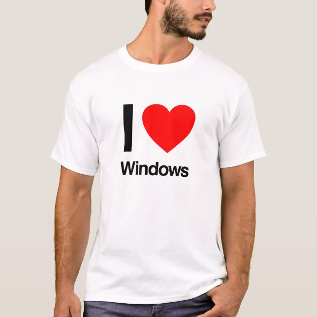 i kärlek windows tee shirt (Framsida)