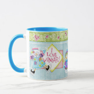 I Kärlek Winter-Snögubbarna Whimsical Coffee Kopp