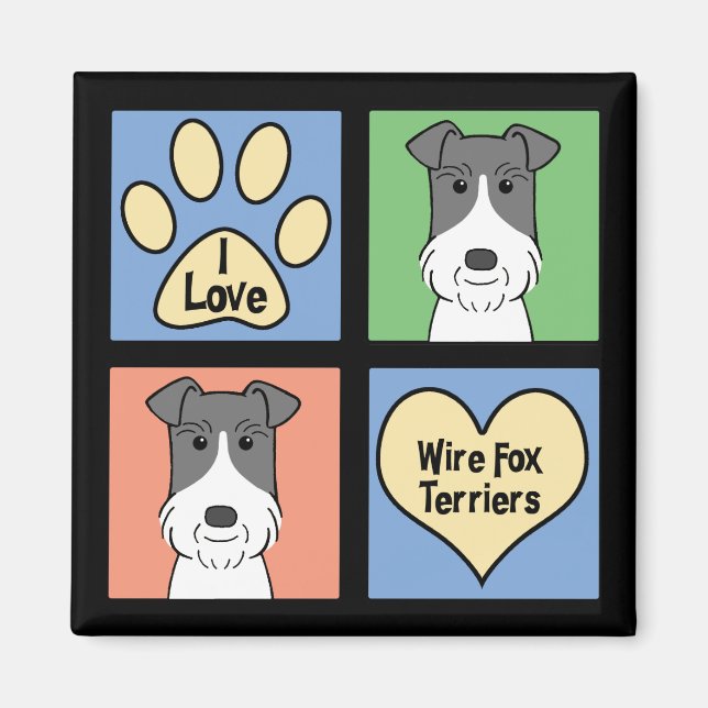 I Kärlek Wire Fox Terriers Magnet (Framsidan)