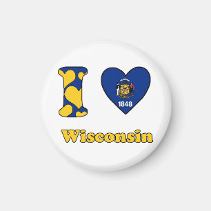 I kärlek Wisconsin Magnet