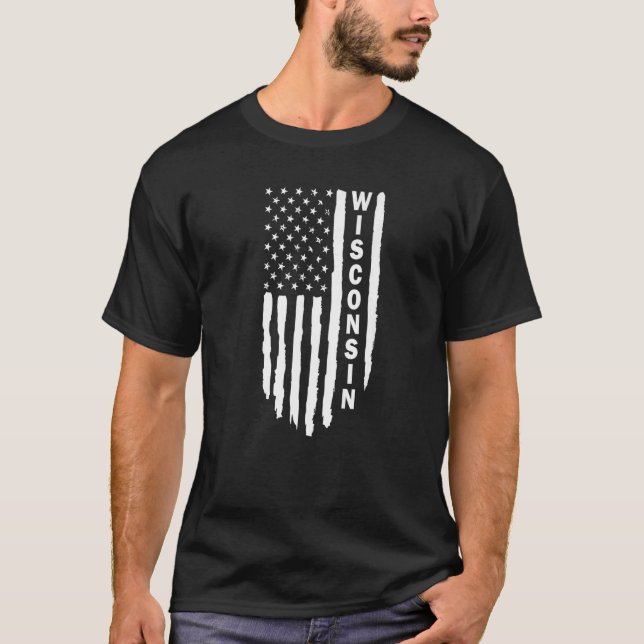 I Kärlek Wisconsin Patriotic Wisconsin är hem T Shirt (Framsida)