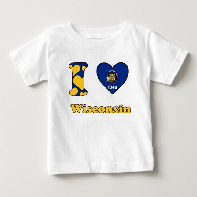 I kärlek Wisconsin Tee Shirt (Framsida)