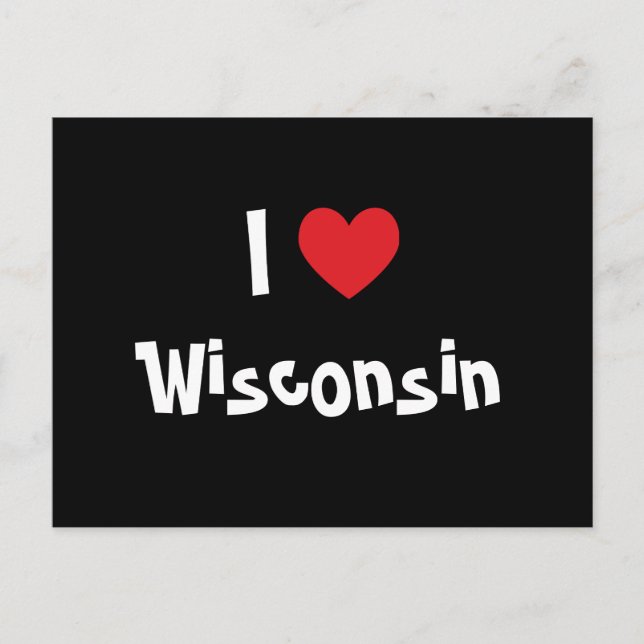 I Kärlek Wisconsin Vykort (Framsida)