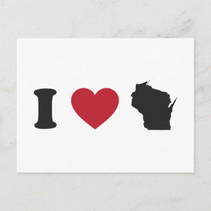 I Kärlek Wisconsin Vykort