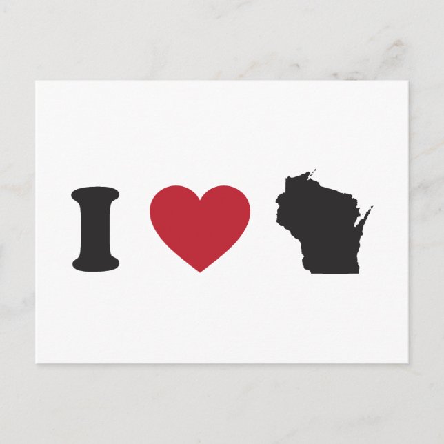 I Kärlek Wisconsin Vykort (Framsida)