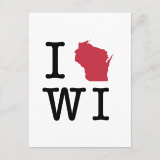 I Kärlek Wisconsin Vykort