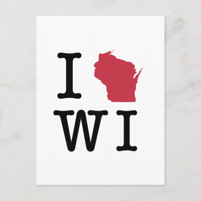 I Kärlek Wisconsin Vykort (Framsida)