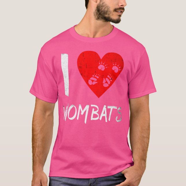 I Kärlek Wombats Australian Wombat T Shirt (Framsida)