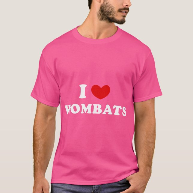 I Kärlek Wombats I Heart Wombats T Shirt (Framsida)