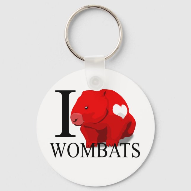 I Kärlek wombats Keychains Nyckelring (Framsida)