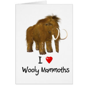 "I Kärlek Wooly Mammoths" Wooly Mammoth Hälsningskort