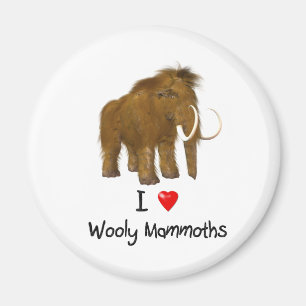 "I Kärlek Wooly Mammoths" Wooly Mammoth Magnet