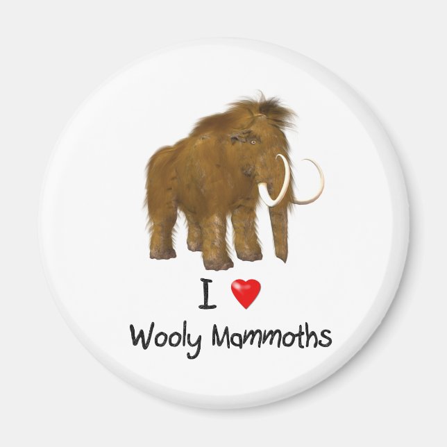 "I Kärlek Wooly Mammoths" Wooly Mammoth Magnet (Framsidan)