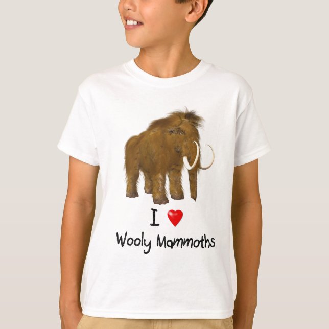 "I Kärlek Wooly Mammoths" Wooly Mammoth T-shirt (Framsida)