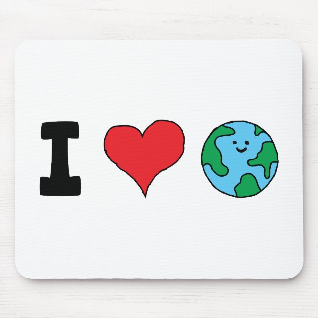 I Kärlek, World Lycklig Earth Clipart Cute Earth Musmatta (Framsidan)