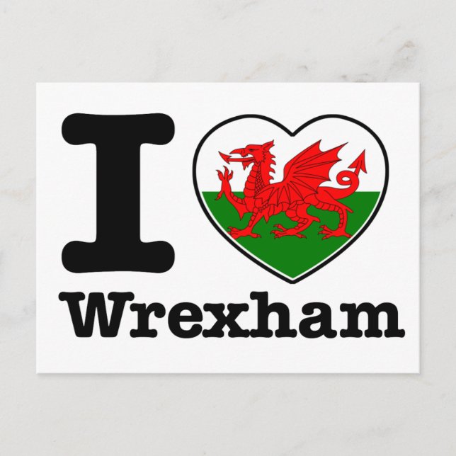 I kärlek Wrexham Vykort (Framsida)