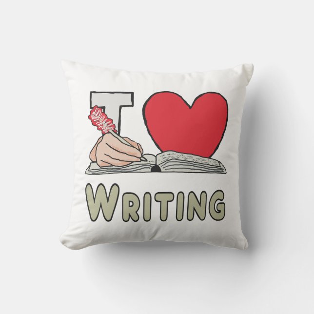 I Kärlek Writing Kudde (Framsida)