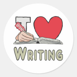 I Kärlek Writing Runt Klistermärke