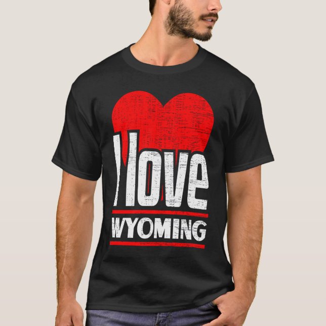 I Kärlek Wyoming Bästa hemstat jag älskar Wyoming T Shirt (Framsida)