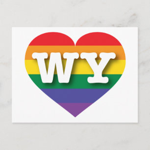 I Kärlek Wyoming Rainbow Heart Vykort