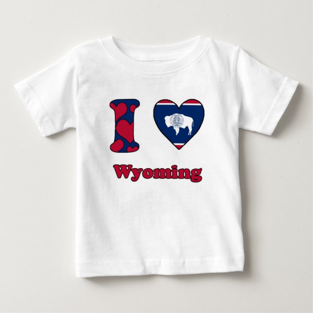 I kärlek Wyoming Tee Shirt (Framsida)