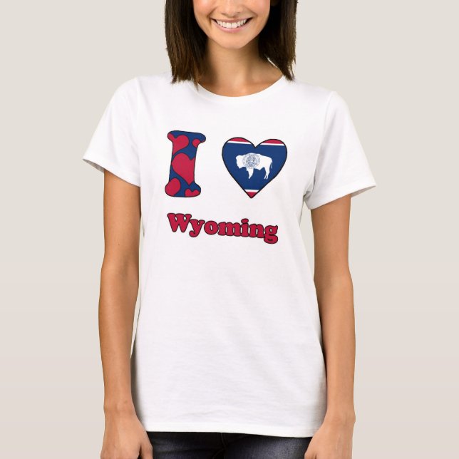 I kärlek Wyoming Tee Shirt (Framsida)