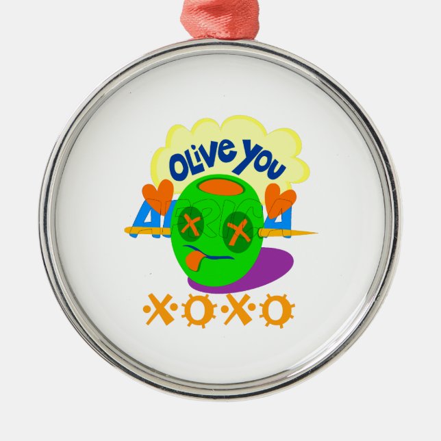 I Kärlek XOXO-Afrikan, vackert citattecken för fan Julgransprydnad Metall (Framsidan)