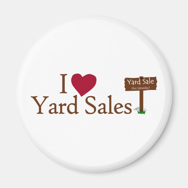 I Kärlek Yard Sales Magnet (Framsidan)