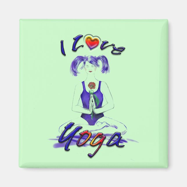 I Kärlek Yoga magnet (Framsidan)