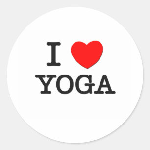 I Kärlek Yoga Runt Klistermärke