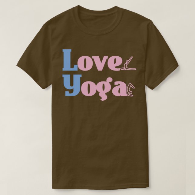 I Kärlek Yoga Yoga Älskare Yoga pose 3 T Shirt (Design framsida)