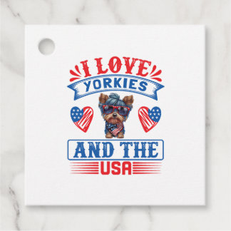I kärlek Yorkies och USA 01 Gåvor Etiketter