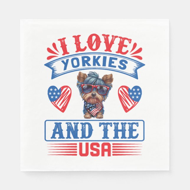 I kärlek Yorkies och USA 01 Pappersservett (Framsidan)