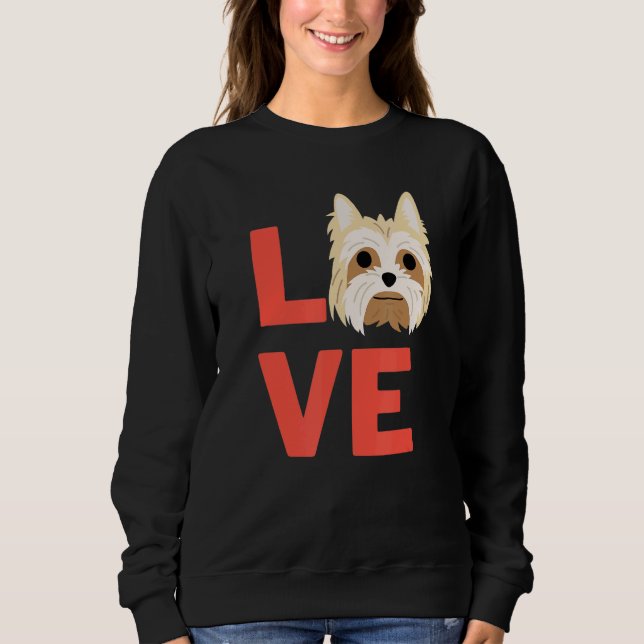 I Kärlek Yorkshire Terrier Hund Pet Owner och Anim T Shirt (Framsida)