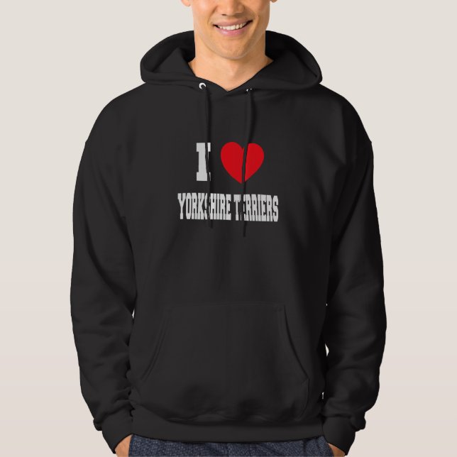 I Kärlek Yorkshire Terriers Hoodie (Framsida)