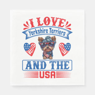 I kärlek Yorkshire Terriers och USA 01 Pappersservett