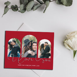 I Kärlek You | 3 Arched Photo Collage Valentines d Julkort