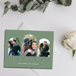 I Kärlek You | 3 Arched Photo Collage Valentines d Julkort