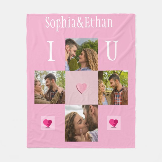 I Kärlek You 4 Photo Fleece Blanket (Framsidan)