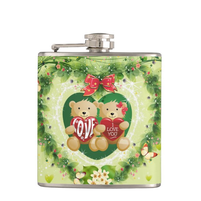 I Kärlek You 4 Wrapped Flask Fickplunta (Framsidan)