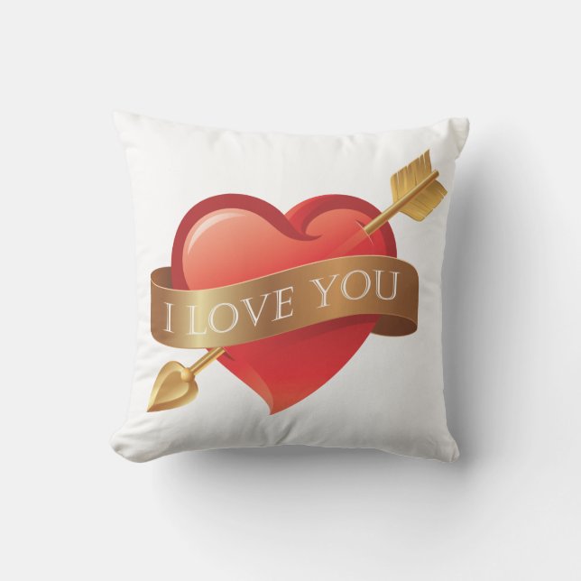 I Kärlek You 7 Heart Pillow Kudde (Framsida)