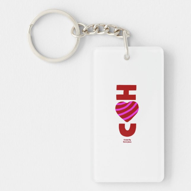 I Kärlek You Acrylic Rectangle Keychain Nyckelring (Framsidan)