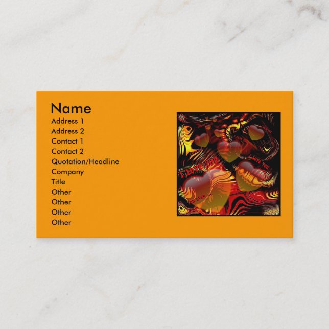 I kärlek You Affärskort Visitkort (Framsida)